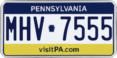 PA license plate MHV7555