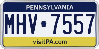 PA license plate MHV7557