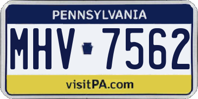 PA license plate MHV7562