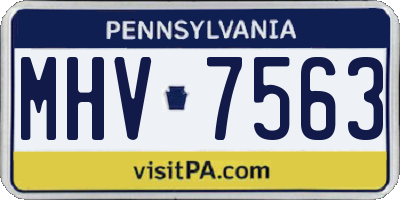 PA license plate MHV7563