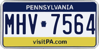 PA license plate MHV7564