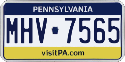PA license plate MHV7565