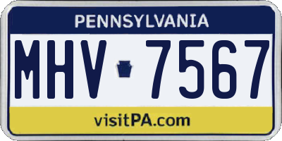 PA license plate MHV7567