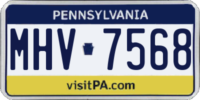 PA license plate MHV7568