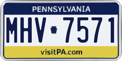 PA license plate MHV7571