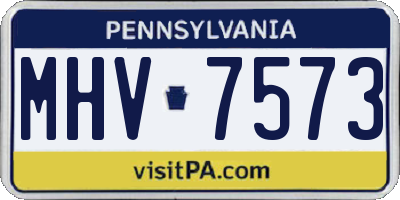 PA license plate MHV7573