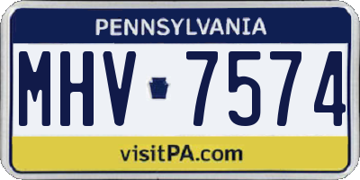 PA license plate MHV7574