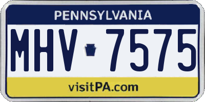 PA license plate MHV7575