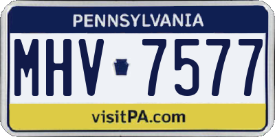 PA license plate MHV7577