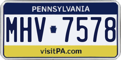 PA license plate MHV7578