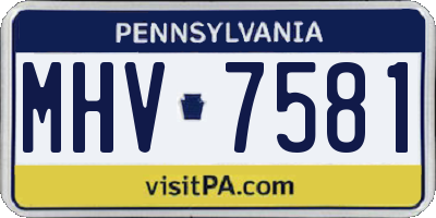 PA license plate MHV7581