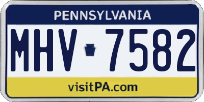 PA license plate MHV7582