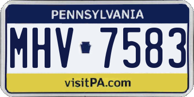PA license plate MHV7583