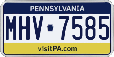 PA license plate MHV7585