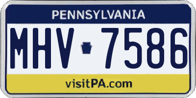 PA license plate MHV7586