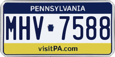 PA license plate MHV7588