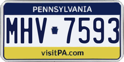 PA license plate MHV7593