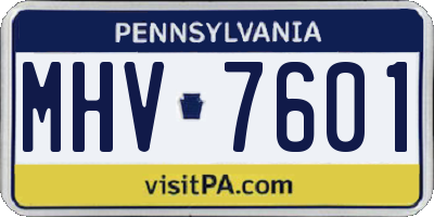 PA license plate MHV7601