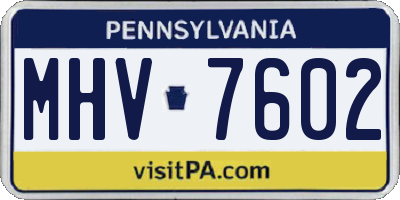 PA license plate MHV7602