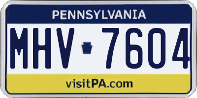 PA license plate MHV7604