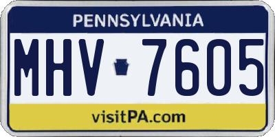 PA license plate MHV7605