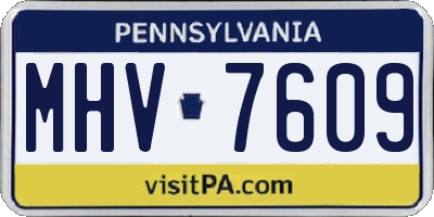 PA license plate MHV7609