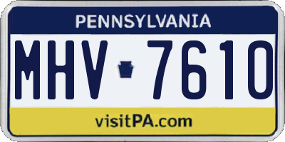 PA license plate MHV7610