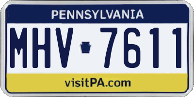 PA license plate MHV7611
