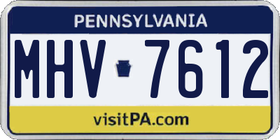 PA license plate MHV7612