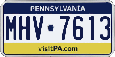 PA license plate MHV7613