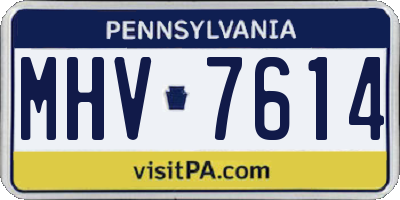 PA license plate MHV7614