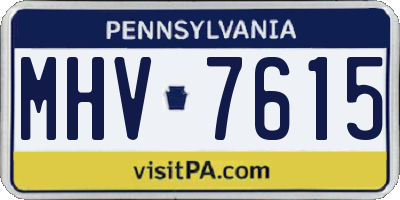 PA license plate MHV7615