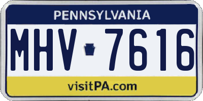 PA license plate MHV7616