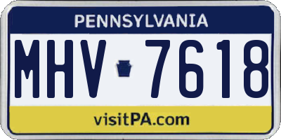 PA license plate MHV7618