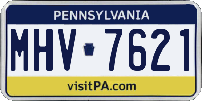 PA license plate MHV7621