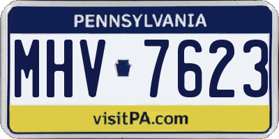 PA license plate MHV7623