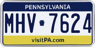 PA license plate MHV7624