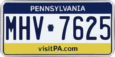 PA license plate MHV7625
