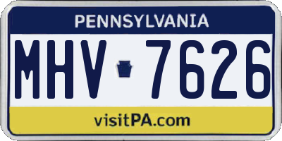 PA license plate MHV7626