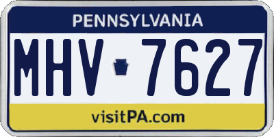 PA license plate MHV7627