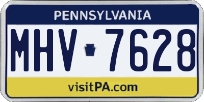 PA license plate MHV7628