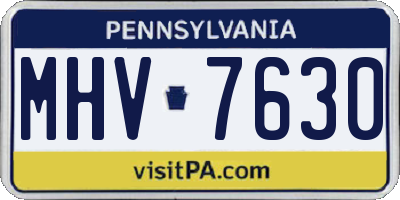 PA license plate MHV7630