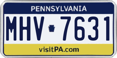 PA license plate MHV7631