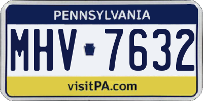 PA license plate MHV7632
