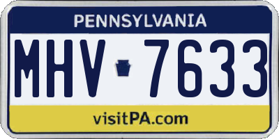 PA license plate MHV7633