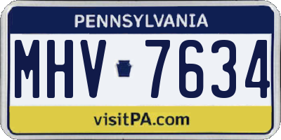 PA license plate MHV7634
