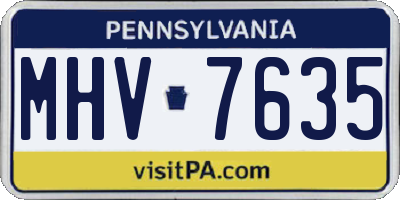 PA license plate MHV7635