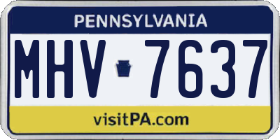 PA license plate MHV7637