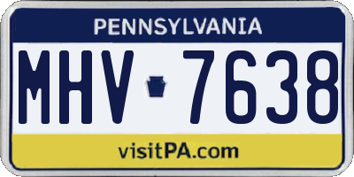 PA license plate MHV7638