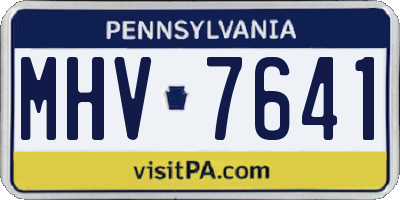 PA license plate MHV7641